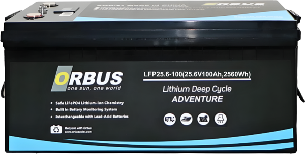 Orbus 25.6V 100Ah Solar&Marin LiFePO4 Lityum Akü - Image 1