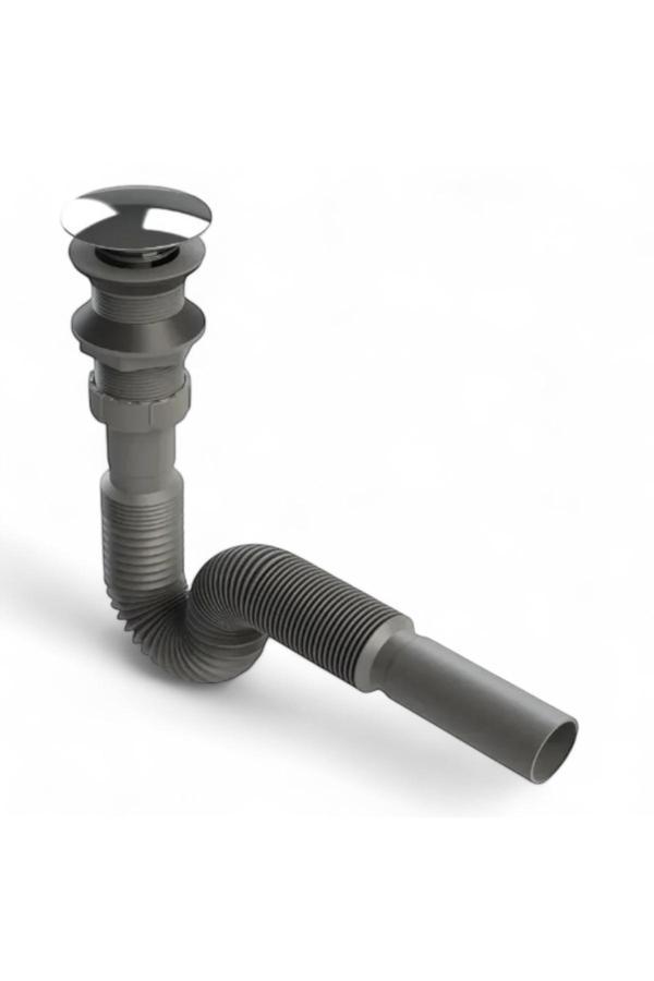 KALİTE - Paslanmaz Başlıklı Ve Körüklü Sifonlu Clıck Clack (POP-UP) - Image 1