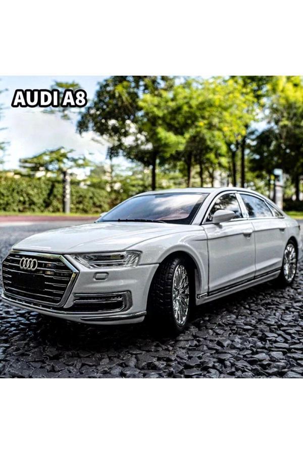 Scn Toys Audi A8 Araba Audi A8 Long Quattro 1:24 Diecast Metal Model Araba Koleksiyon Araba Sesli Işıklı - Image 1