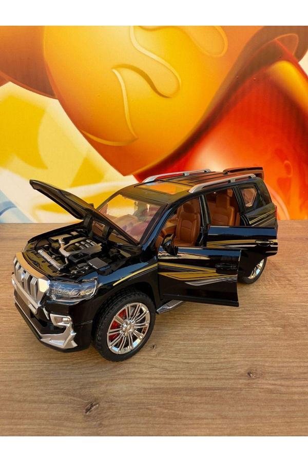 Scn Toys Toyota Land Cruıser Jip Diecast 1:24 Koleksiyonluk Metal Araba Açılan Kapılar Sesli Işıklı Siyah - Image 1