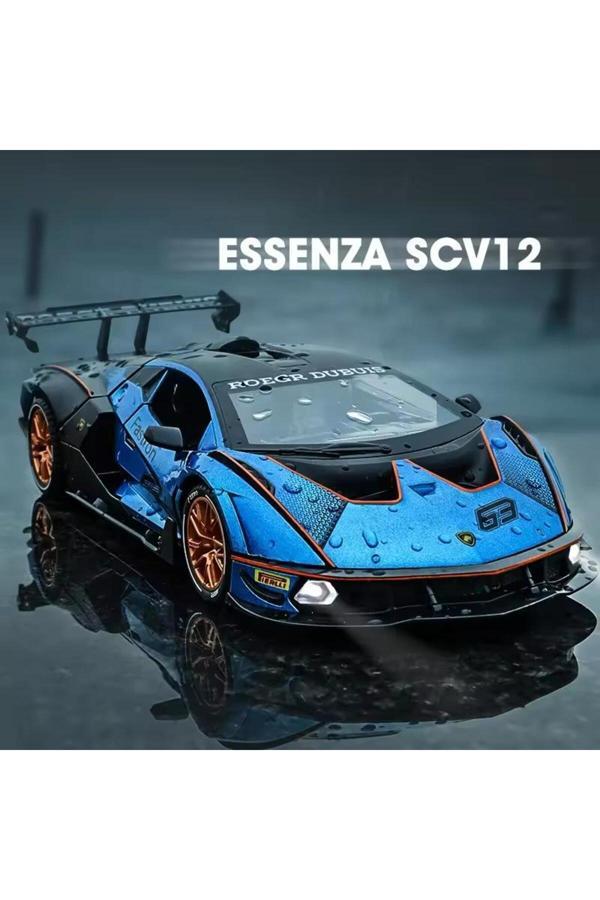 Scn Toys 1:24 Ölçek Lamborghini Essenza Scv12 Diecast Model Araba Lamborghini Mavi Diecast Model Araba - Image 1
