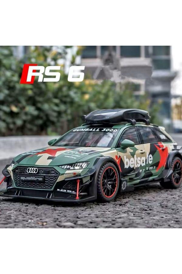 Scn Toys Audi Rs6 Araba Station Wagon Modifiyeli Yeşil 1:24 Diecast Metal Model Araba Koleksiyon Araba - Image 1