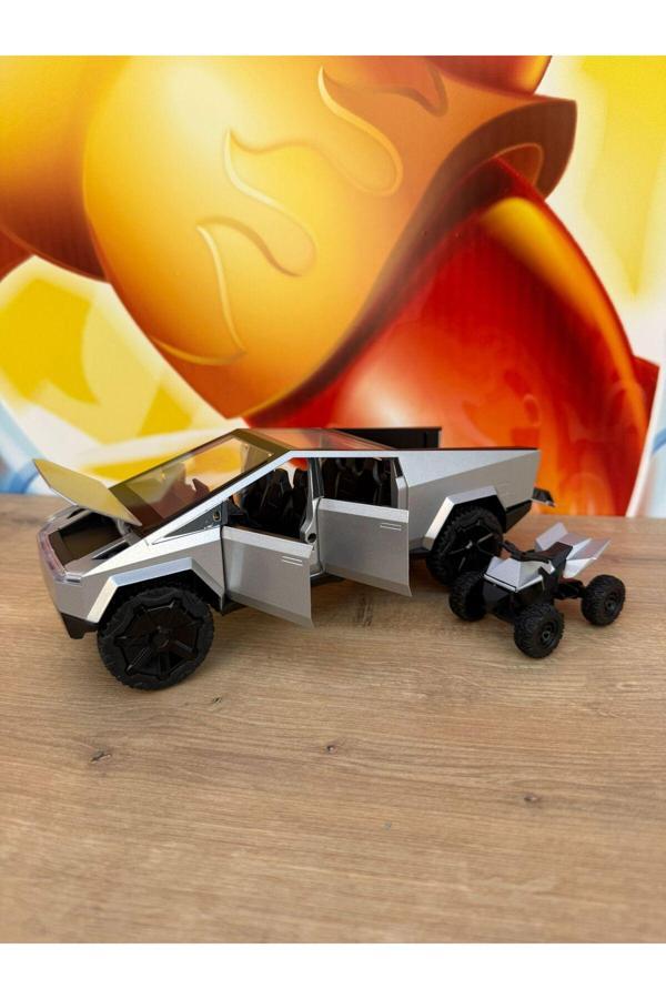 Scn Toys 1:24 Diecast Metal Tesla Cybertruck Pickup Kamyonet Jip Atv Motorlu Sesli Işıklı Açılar Kapılar - Image 1