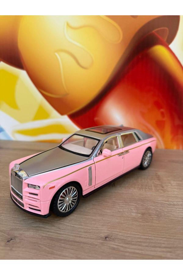 Scn Toys Rolls Royce Sweptail 1:24 Ölçek Sesli Ve Işıklı Metal Çek Bırak Oyuncak Araba 23 Cm Pembe - Image 1