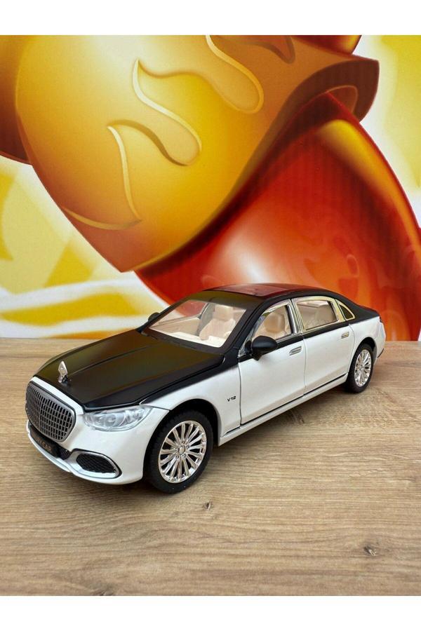 Scn Toys Benz S680 Maybach 1:24 Die Cast Metal Araba Makam Arabası Işıklı Sesli Kapılar Kaput Bagaj Açılır - Image 1