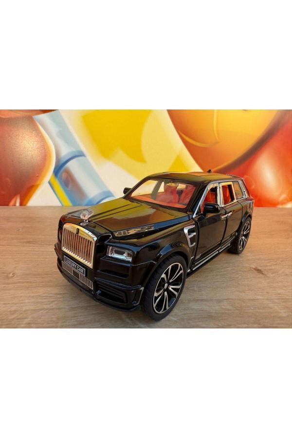 Scn Toys 1:24 Çek Bırak Işıklı Ve Sesli Rolls Royce Diecast Model Araba Siyah - Image 1