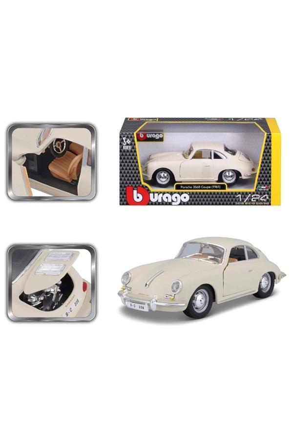 Bburago 1:24 Porsche 356B Coupe (1961) Krem Diecast Araba - Image 1