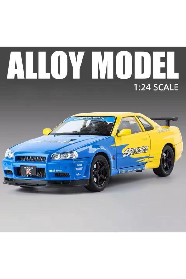 Scn Toys Nissan Skyline Gtr R34 Modifiyeli 1:24 Diecast Metal Model Araba Açılan Kaplıar - Image 1