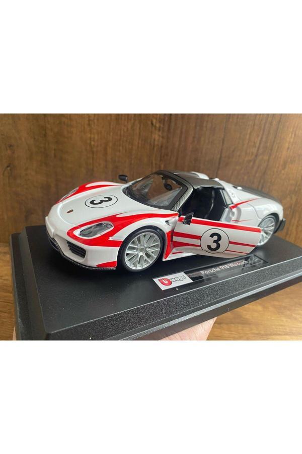 Scn Toys Porsche 918 Weissach Diecast Araba 1:24 Porsche 918 Yarış Arabası Porsche Weissach Diecast Araba - Image 1