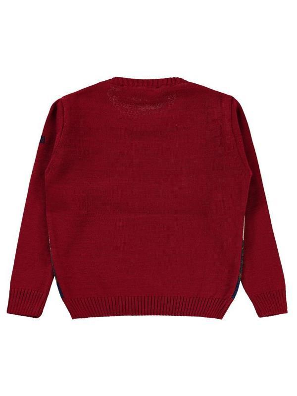 Montella Baklava Desen 1-5 Yaş Kazak - Bordo1-2 Yaş - Image 1