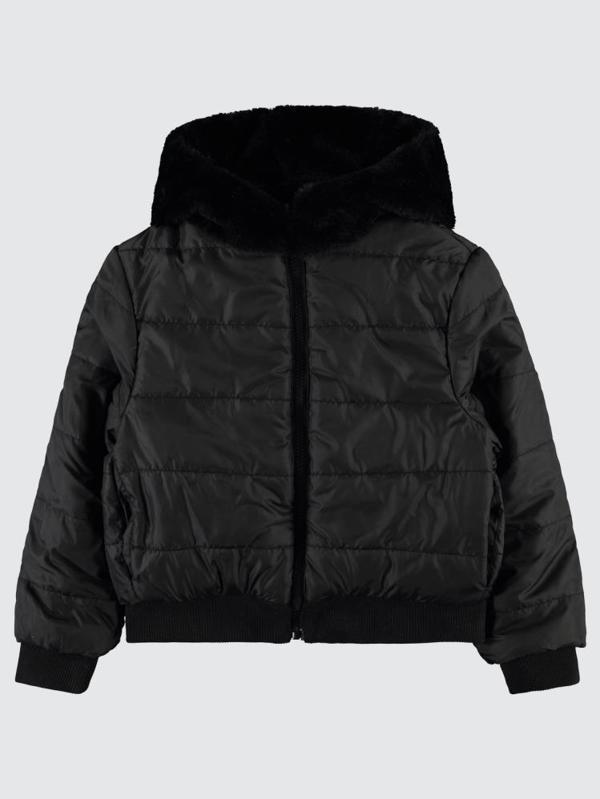 Civil Girls Çift Taraflı Pelüş  6-9 Yaş Mont - Siyah7-8 Yaş - Image 1