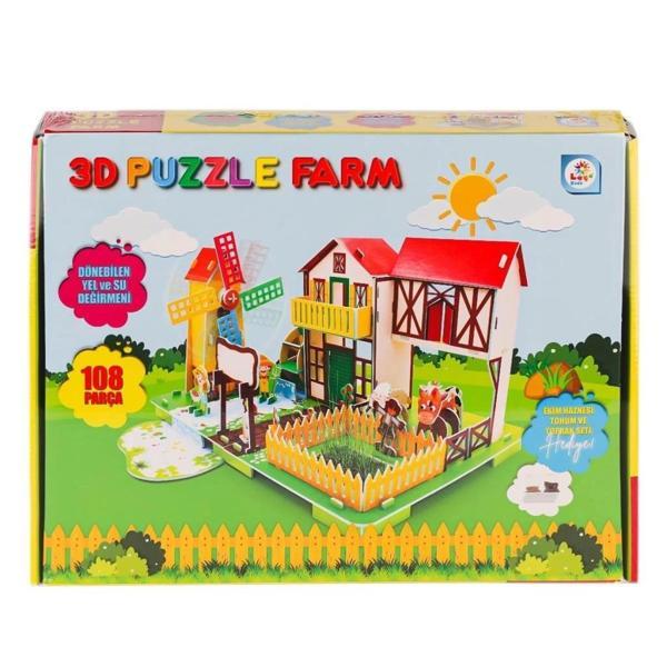 BFS   LC0115 3D Boyutlu Çiftlik Puzzle -Laçokids - Image 1