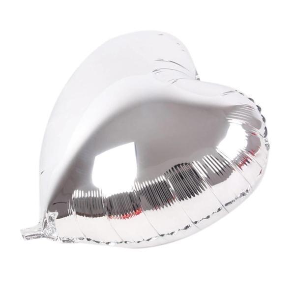 BFS Nessiworld  Kalp Balon Folyo Gümüş 45 cm 18 inç - Image 1