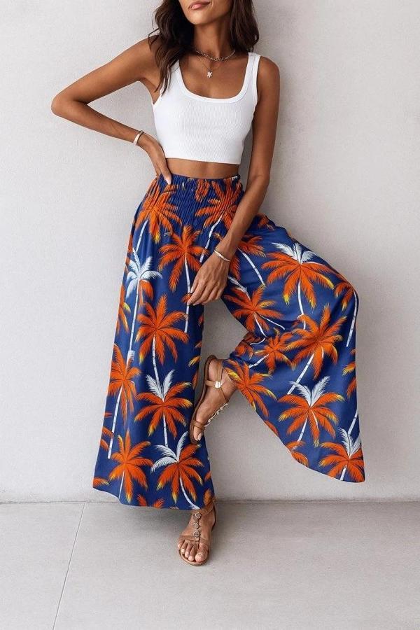 MDB Kadın Yüksek Bel Lastikli Desenli Süprem Pantolon - Image 1