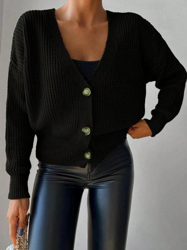MDB Kadın Uzun Kollu Düğme Detay Triko Hırka - Image 1