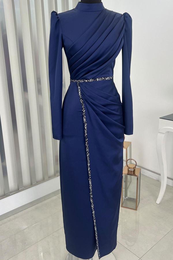 Sare Tesettür Abiye Lacivert - Image 1