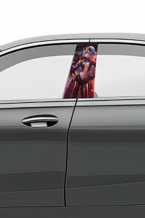 Araç Kapı Direk Kaplama Folyosu Desenli  Sağ Sol Takım 2 Adet  22x50 cm - Image 1