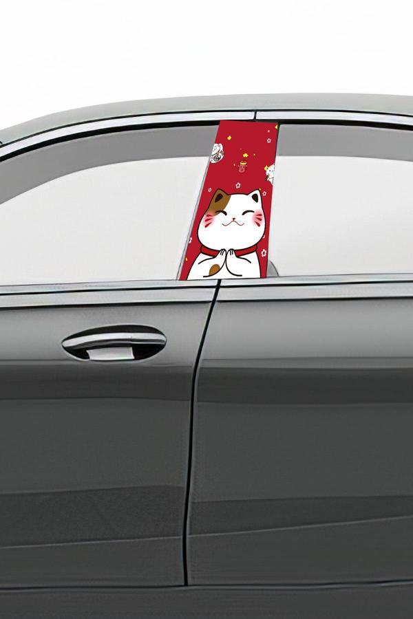 Araç Kapı Uyumlu  Direk Kaplama Folyosu Desenli (Sağ Sol Takım) (2 Adet) - 22x50 Cm - Image 1