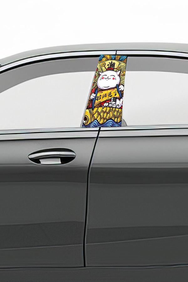 Araç Kapı Direk Kaplama Folyosu Desenli (Sağ Sol Takım) (2 Adet) - 22x50 Cm - Image 1