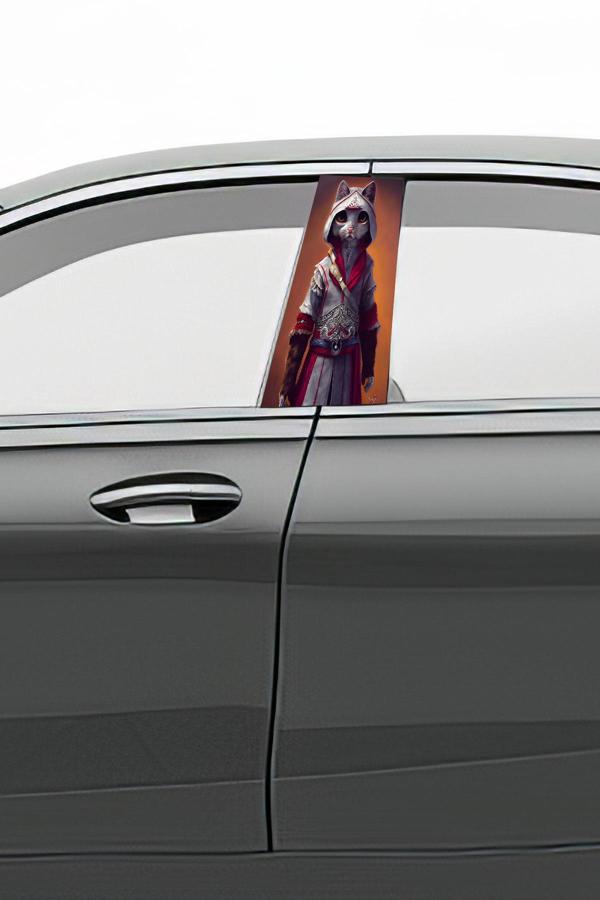 Araç Kapı Direk Kaplama Folyosu Desenli (Sağ Sol Takım) (2 Adet) - 22x50 Cm - Image 1