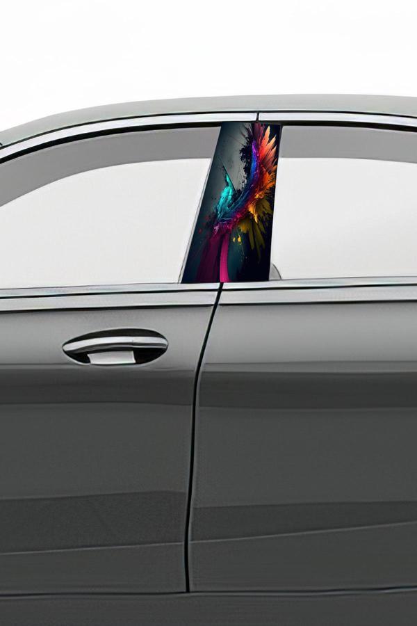 Araç Kapı Direk Kaplama Folyosu Desenli (Sağ Sol Takım) (2 Adet) - 22x50 Cm - Image 1