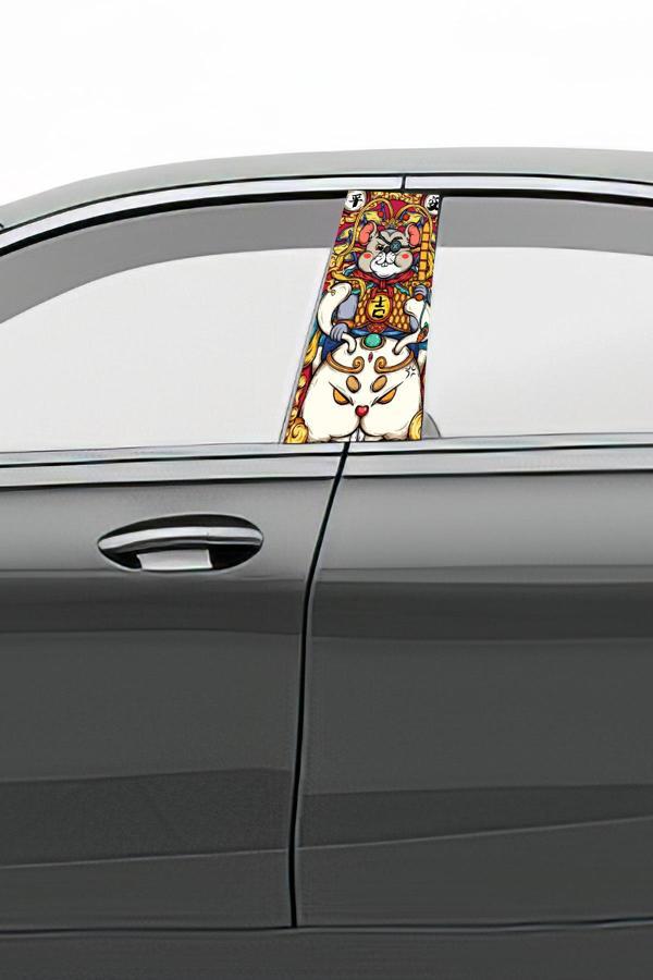 Araç Kapı Direk Kaplama Folyosu Desenli (Sağ Sol Takım) (2 Adet) - 22x50 Cm - Image 1