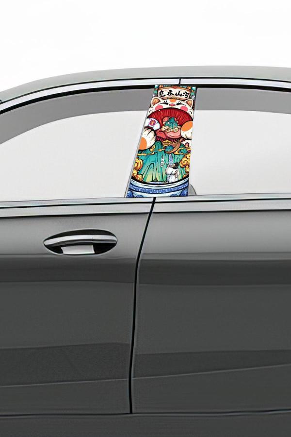 Araç Kapı Direk Kaplama Folyosu Desenli (Sağ Sol Takım) (2 Adet) - 22x50 Cm - Image 1