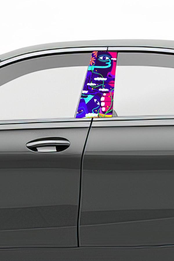 Araç Kapı Direk Kaplama Folyosu Desenli (Sağ Sol Takım) (2 Adet) - 22x50 Cm - Image 1