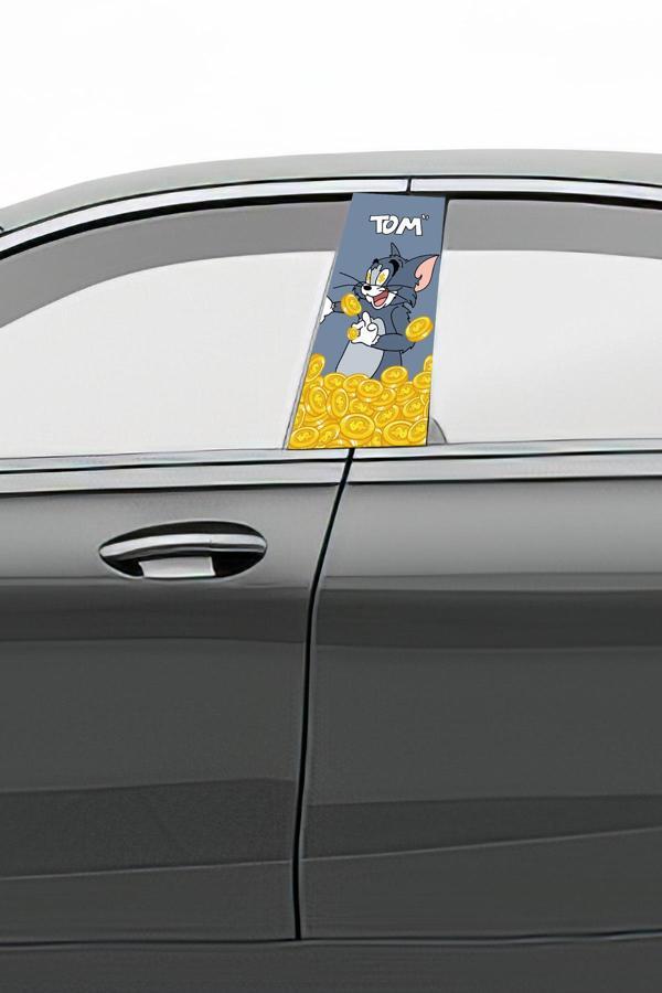 Araç Kapı Direk Kaplama Folyosu Desenli  Sağ Sol Takım 2 Adet  22x50 cm - Image 1