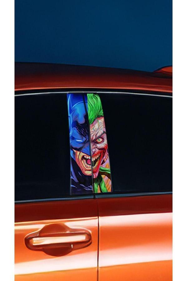 Araç Kapı Direk Kaplama Folyosu Joker Desenli (SAĞ SOL TAKIM) (2 ADET) - 22x50 Cm - Image 1