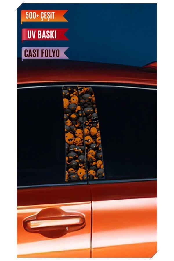 Araç Kapı Direk Kaplama Folyosu Minyonlar Desenli (sağ Sol Takım) (2 Adet) - 22x50 Cm - Image 1