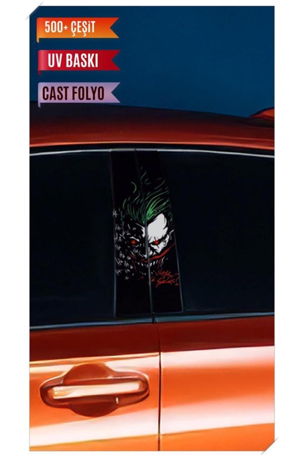 Araç Kapı Direk Kaplama Folyosu Joker Desenli (Sağ Sol Takım) (2 Adet) - 22x50 Cm - Image 1