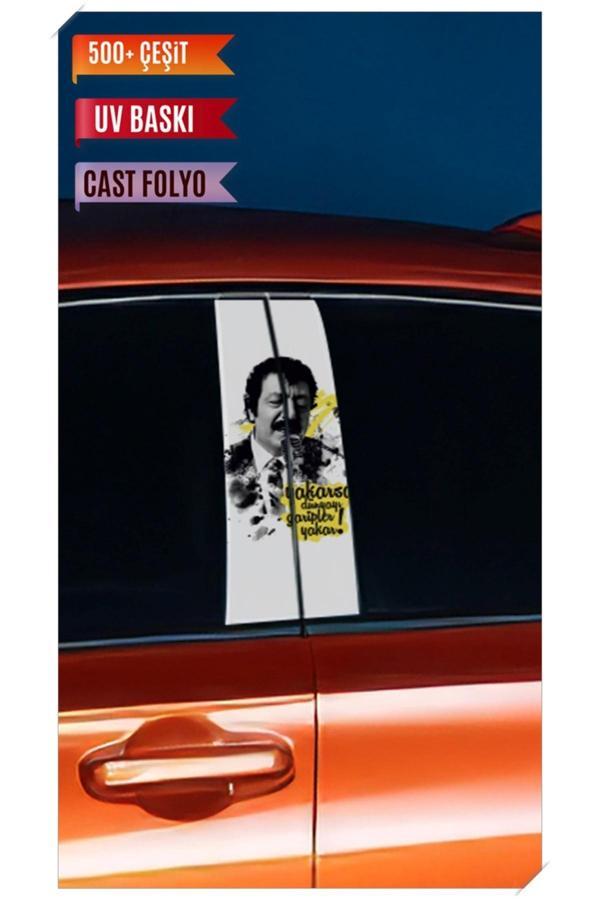 Araç Kapı Direk Kaplama Folyosu Müslüm Desenli (Sağ Sol Takım) (2 Adet) - 22x50 Cm - Image 1