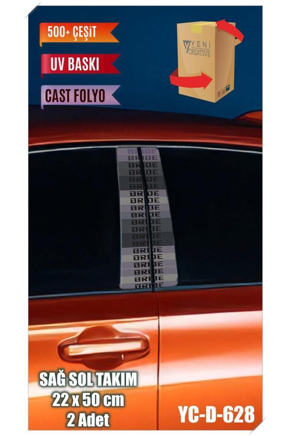 Araç Kapı Direk Kaplama Folyosu Bride Desenli (SAĞ SOL TAKIM) (2 ADET) - 22x50 Cm - Image 1