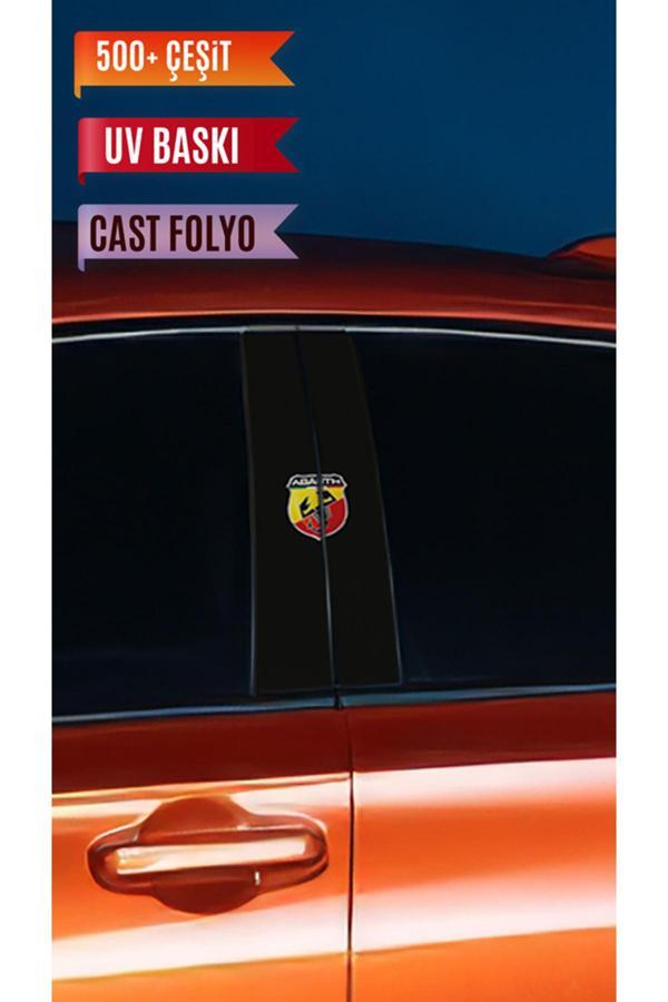 Araç Kapı Direk Kaplama Folyosu Araba Markaları (Sağ Sol Takım) (2 Adet) - 22x50 Cm - Image 1