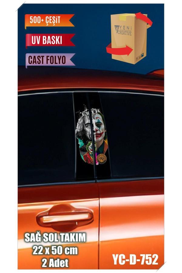 Araç Kapı Direk Kaplama Folyosu Joker Desenli (SAĞ SOL TAKIM) (2 ADET) - 22x50 Cm - Image 1
