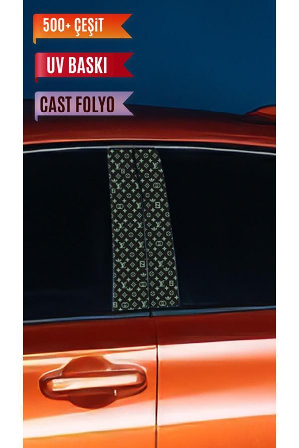 Araç Kapı Direk Kaplama Folyosu VL Desenli (Sağ Sol Takım) (2 Adet) - 22x50 Cm - Image 1
