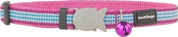 Reddingo Fang It Desenli Pembe Kedi Boyun Tasması 12mm / 20-32 cm - Image 1