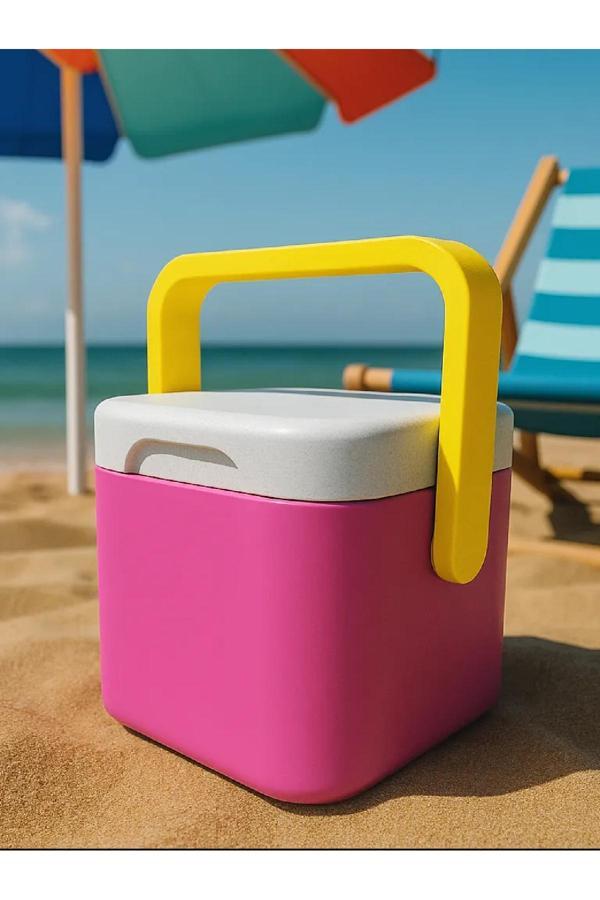 Üç Boyutlu Haller Renkli Plaj/Kamp Kutu İçecek Taşıma Çantası - Image 1