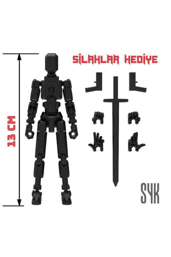 Syk Design Robot 13 Dummy Siyah Siyah Tüm Eklemleri Hareketli Aksiyon Figürü Oyuncak - Image 1