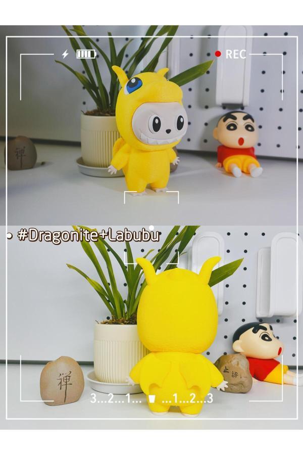 Üç Boyutlu Haller Özel Tasarım Dragonite Pokemon X Labubu Figür 20 Cm - Image 1