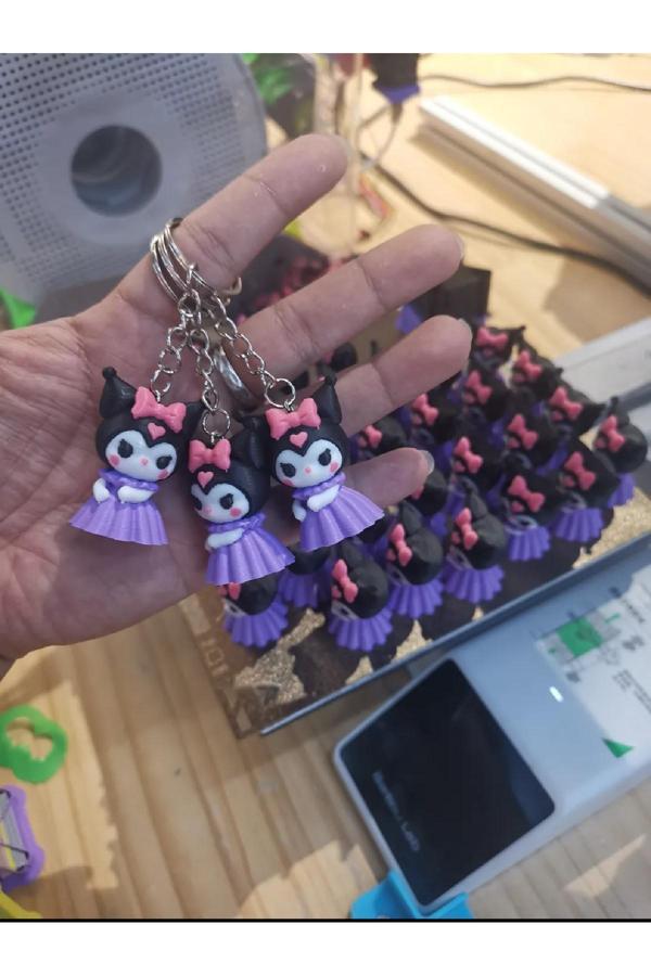 Üç Boyutlu Haller Kimini Kuromi Anahtarlık - Image 1