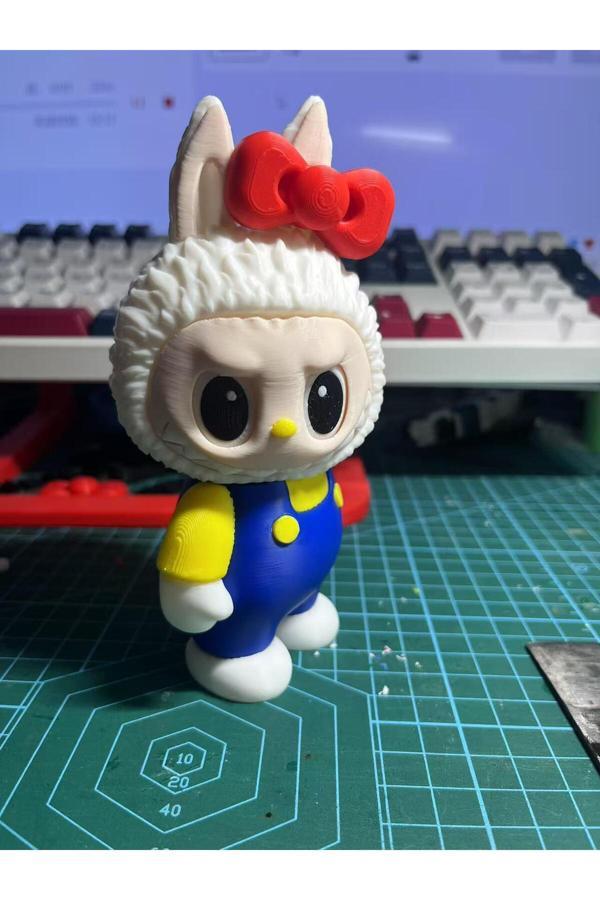 Üç Boyutlu Haller Özel Tasarım Hello Kitty Labubu Figürü - Image 1