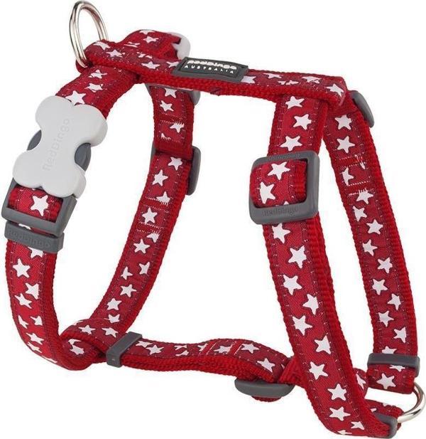 Reddingo Kırmızı Üzerine Beyaz Yıldızlı Köpek Göğüs Tasması S /15mm - Image 1