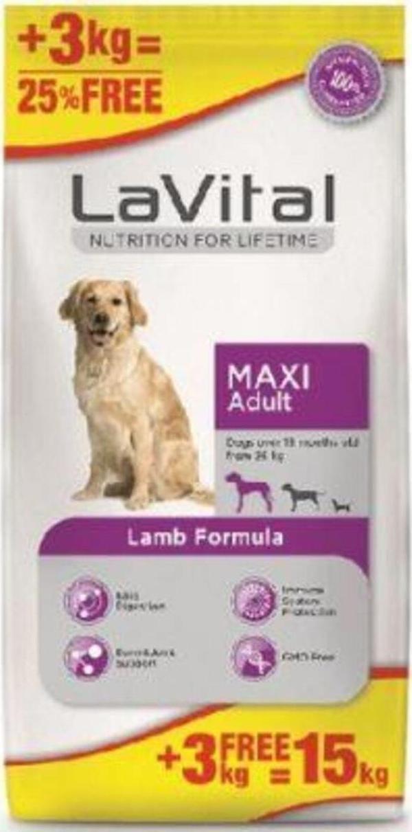 LaVital Kuzu Etli Büyük Irk Yetişkin Köpek Maması 12+3 Kg - Image 1