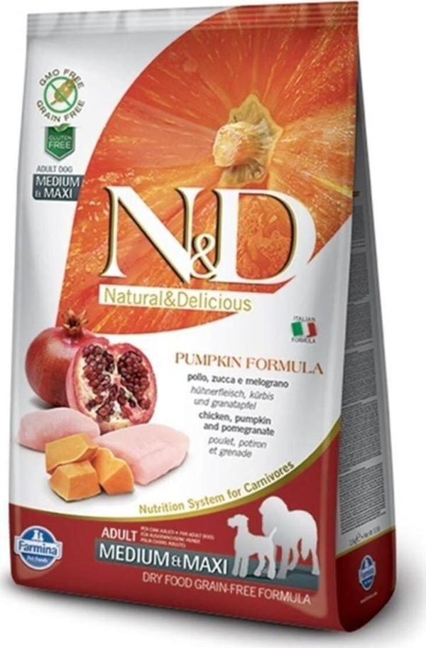 N&D Tavuk Etli Balkabaklı Yetişkin Medium Maxi Köpek Maması 12 Kg - Image 1