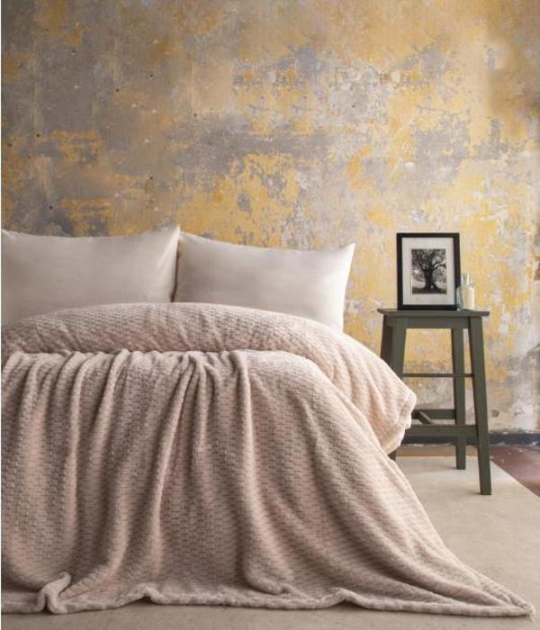 AP Jakarlı Tek Kişilik Ekru Trusty Battaniye 160*220 - Image 1