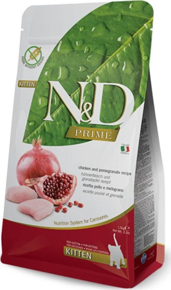 N&D Prime Kitten Tahılsız Tavuklu Ve Narlı Yavru Kedi Maması 1,5 Kg - Image 1
