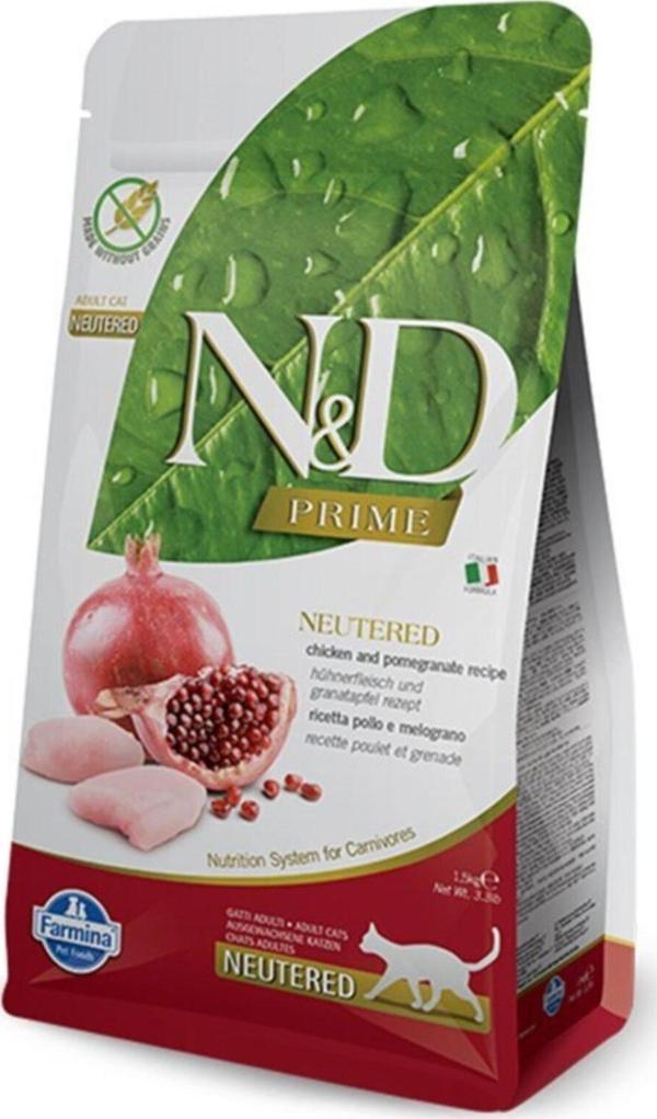 N&D Prime Tavuk Ve Narlı Kısırlaştırılmış Maması 1.5 Kg - Image 1