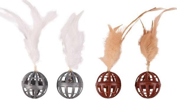Flamingo Dian Tüylü Top Kedi Oyuncağı 4 Cm - Farmapets - Image 1